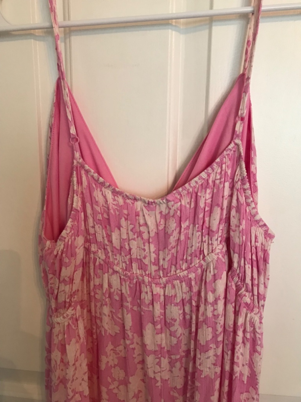 No Boundaries Gauze Sleeveless Tiered Floral Maxi Dress XXL (20) Pink Jubilee - Picture 7 of 9